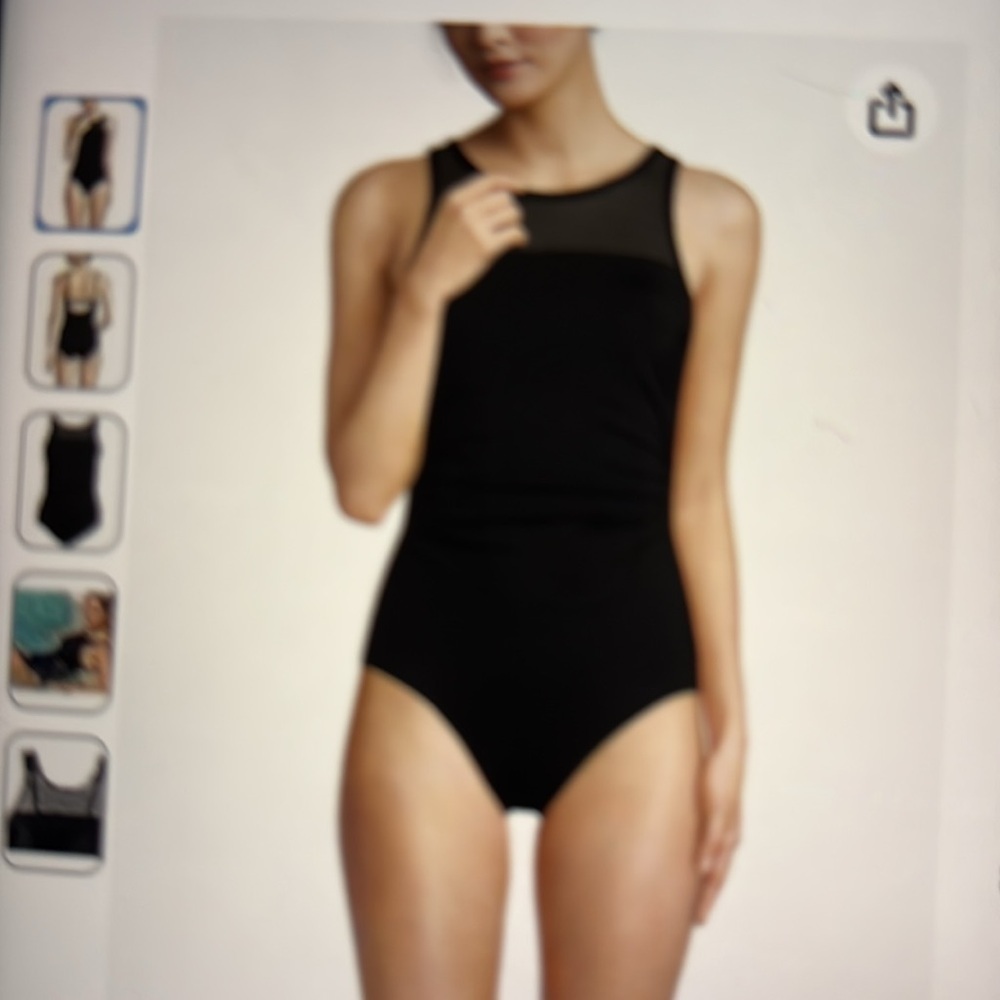 Lands End  Smoothing Control Mesh High Neck One Piece Swimsuit 16